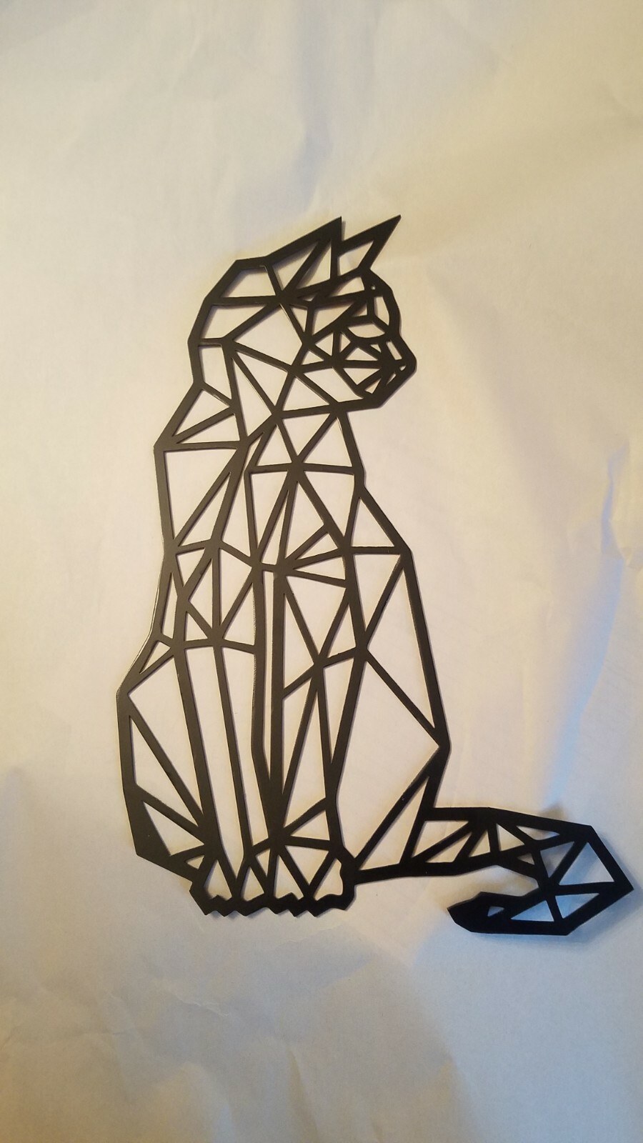 Geometric Cat laser-cut steel wall art