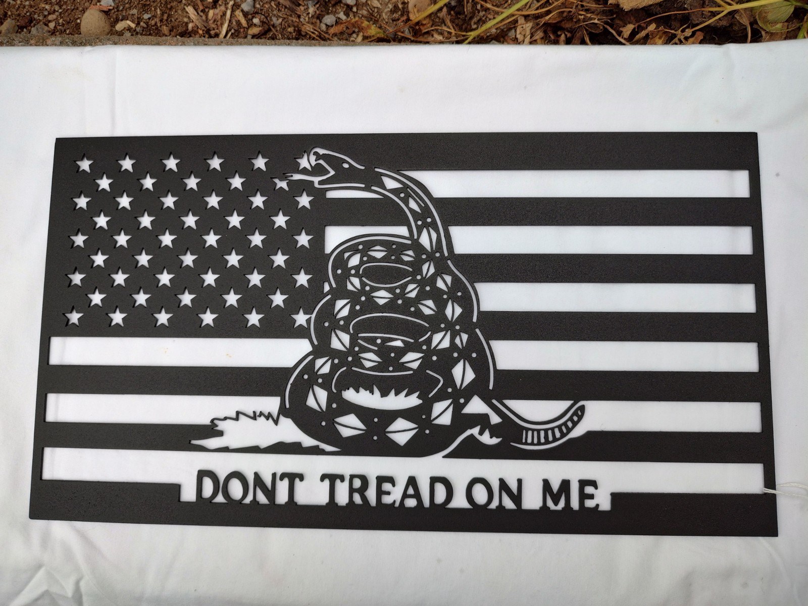 Don’t Tread on Me laser-cut steel wall art